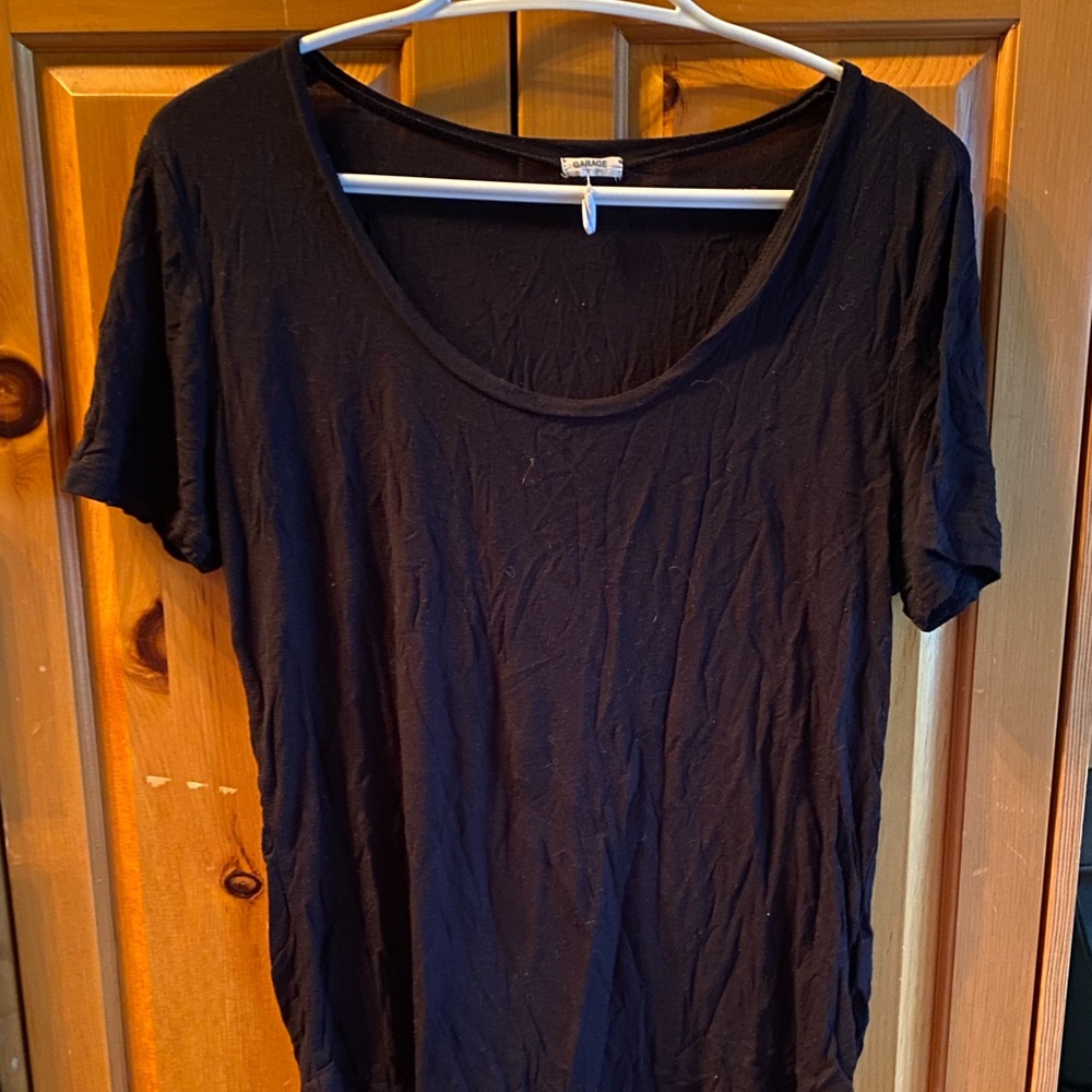 Plain soft black garage shirt